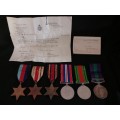WW2 British 6 Medal Group. GSM with Palestine Bar Named To 598 B. CONST. A.N. DOBSON. PAL POLICE