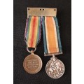 WW1 Miniature Pair  British War Medal & Victory Medal                          M8
