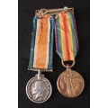 WW1 Miniature Pair  British War Medal & Victory Medal                          M8