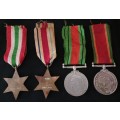 WW2 Medal Group Awarded To: 16398 J. SANDILANDS                         M38