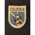 SADF - SWA POLICE - SOUTH WEST AFRICA TACTICAL (SWAT) Cloth Badge  ( Blue )       O45