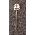 Vintage Red Cross Lapel Pin Badge   ( Enameled )          O85