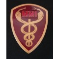 SA ARMY - SADF Military Medical Institute flash  ( Raised MMI )   ( Note One Pin Repaired )   R18
