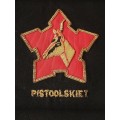 SADF Blazer Badge ( Bullion Wire )  PISTOOLSKIET       Size: 20 x 19 cm             F166