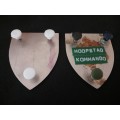 SADF HOOPSTAD COMMANDO SHOULDER FLASHES       ( Note 2 Pins Repaired )                    H25