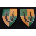 SADF GROUP 29 HQ SHOULDER FLASHES  ( Note 2 Pins Repaired )             H34