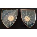 SADF SCHOOL OF SIGNALS SHOULDER FLASHES  ( Note 2 Pins Repaired )           H35