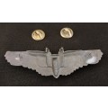 WW2 US ARMY AIR CORPS - AIRGUNNER / AIR FORCE BOMBER PILOT WINGS ( Sterling Silver )         F193