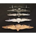 SADF PARACHUTE WINGS COLLECTION Of 5 Wings - Full Size    ` One Bid For The Lot `           V125