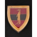 SADF 6 FIELD ENGINEER REGIMENT SHOULDER FLASH   ( MAROON )                D155