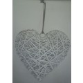 White wood heart hanging