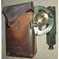 Antique Inclinometer with leather case.