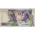 2004 S. Tome E Principe 5000 Dora`s Banknote in Uncirculated and Crisp Condition.