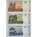 3 x 2014 Madagascar Banknotes Set. 100, 200 & 500 Ariary Banknotes in Crisp Condition
