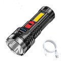 USB Rechargeable Flashlight with Side Light Battery Display