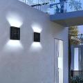 Solar Wall Light Up And Down Waterproof Glow Wall Light Outdoor Garden Lamp