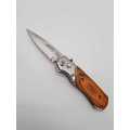 Wood Switchblade Humting Knife