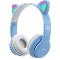 ANDOWL Wireless rechargeable headphones with LED cat ears Ash Grey/Cool Blue