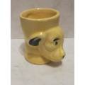 Vintage Royal Art Potteries Longton   -   Yellow Dog Egg  Holder