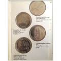 Set of 4 Danie Craven Stainless Steel Commemorative Medallions
