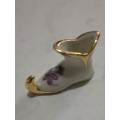 Limoges - Miniature Elf shoe -  Blue/Purple Flowers