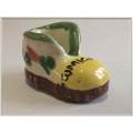 Miniature Italian Ceramic - S Gimignano  - Light Yellow Boot
