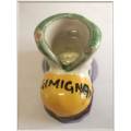 Miniature Italian Ceramic - S Gimignano  -  Yellow Boot