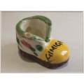 Miniature Italian Ceramic - S Gimignano  -  Yellow Boot