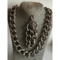 2 Piece - Bulky Cable Necklace with matching Bracelet