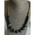 Light Blue and Black Stone/Clay Beads