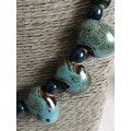 Light Blue and Black Stone/Clay Beads
