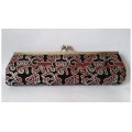 `Clearance Sale` - Black, Glitter Red and Silver Clutch Purse