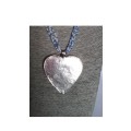 Violet/Blue Beaded Heart Necklace