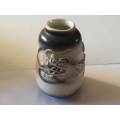 Mid 20th Century  - Lamode Fine China Hand Painted - Embossed Chinese Dragon Cylinder  Vase