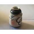 Mid 20th Century  - Lamode Fine China Hand Painted - Embossed Chinese Dragon Cylinder  Vase