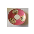 Set of 5 - Pink Saucers with 3 Seascapes with Stone Ruins -  #1449