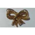 Gold Tone Bow Brooch