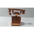 Miniature Copper Old Style Telephone