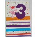 3rd Birthday Card  +  Envelope   15cm x 10.5cm