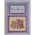 Handmade Happy Birthday Card + Envelope   15cm x 10.5cm