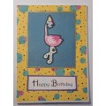 Handmade Happy Birthday Card + Envelope   15cm x 10.5cm