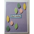 Handmade Best Wishes Card + Envelope   14.5cm x 10.5cm