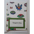 Handmade Thank You Card (Yellow)+ Envelope   14cm x 10.5cm