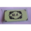 Handmade `Ma` Card + Envelope   12.5cm x 7cm