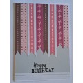 Handmade `Happy Birthday` Card + Envelope   14cm x 10cm