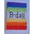 Handmade `Happy Birthday` Card + Envelope   14.5cm x 10.5cm