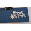Handmade `Happy Birthday ` Card + Envelope   15m x 10.5cm