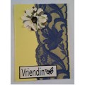 Handmade `Vriedin` Kaart +  Koevert   15cm x 10.5cm