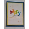 Handmade `Happy Birthday ` Card + Envelope   14m x 10cm