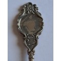 Vintage Souvenir Spoon -Blank Plaque -  Flower Indent -  Perfection Silver Plated New Zealand